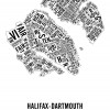 Halifax-Dartmouth Typographic City Map