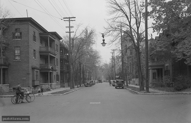 rue O'Connor à la hauteur de Lisgar direction sud à Ottawa en 1938