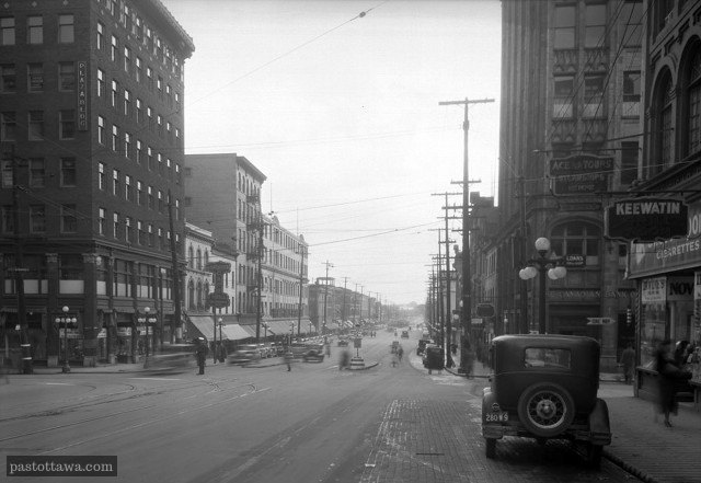 Rideau Street à la hauteur de Sussex in 1938