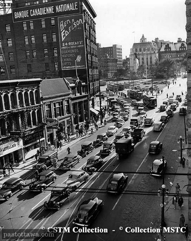 Intersection of Sussex Drive and Rideau Street in 1940