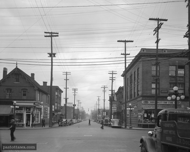 rue Slater à la hauteur de la rue Bank à Ottawa en 1938