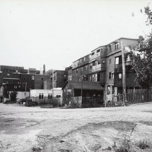 Back of former buildings on Wellington street in Ottawa in 1938