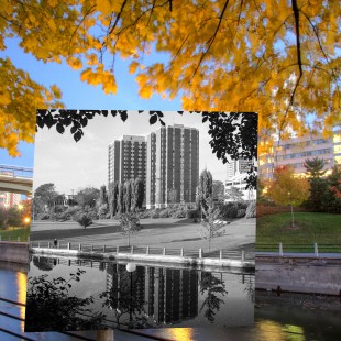 Stanton and Marchand residences with the Rideau Canal.