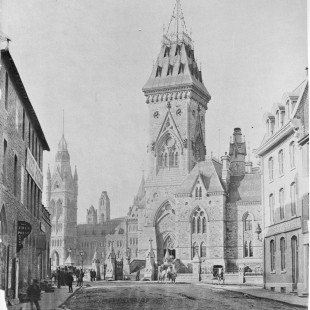 Elgin Street around 1910 with the Parliament in background.
