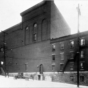 Rear view of the Russell Theatre on Queen and Canal