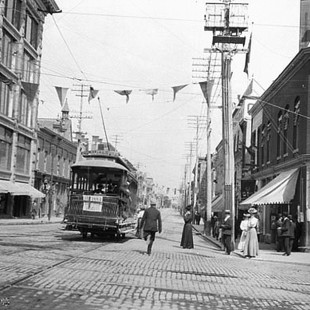 Tramway sur la rue Sussex en 1910