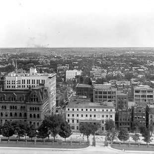 Topley Collection.  View of Wellington Street from The Peace Tower