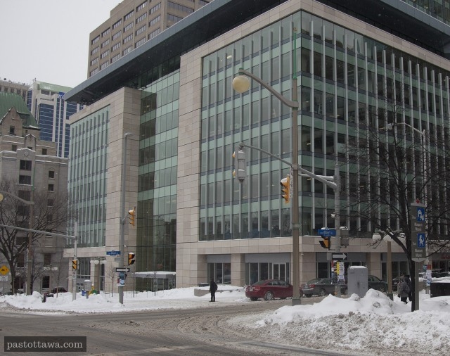Jim Flaherty Building at the corner of Elgin Street and Albert Street in Ottawa in 2015