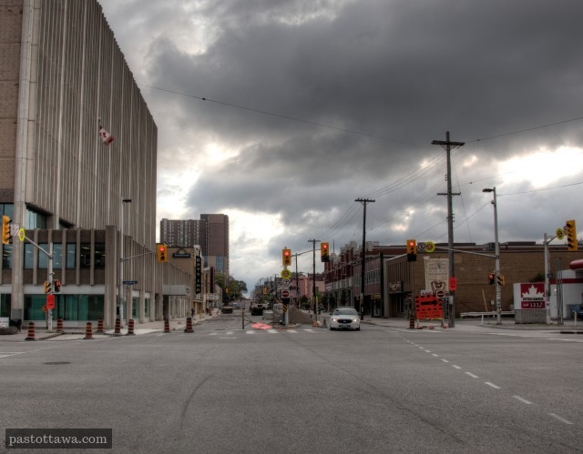 Rideau Street with King-Edward looking east around 2013