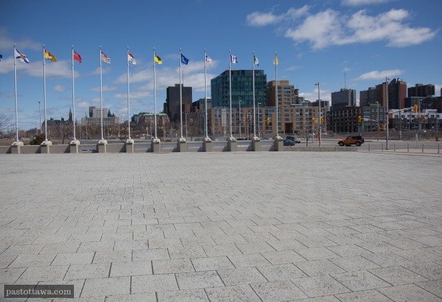 Public Plaza in front of the War Museum in Ottawa.