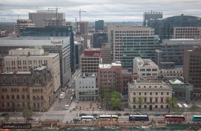 Wellington Street and centretown in Ottawa from the Peace Tower.