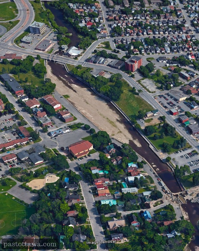 Aerial view of Brewery Creek in Hull around 2015.