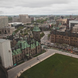 View of downtown Ottawa from the Peace Tower in 2013