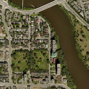 Vue aérienne de la Basse-Ville d'Ottawa en 2014