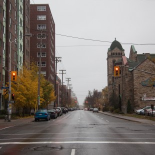 O'Connor street at Lisgar looking South in Ottawa in 2012