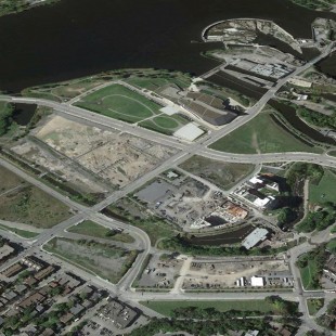 Aerial View of LeBreton Flats in 2013