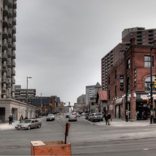 Waller Street at Rideau Street looking south with the Claridge Plaza